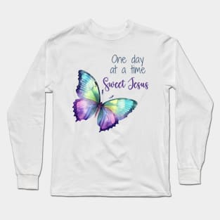 Christian Theme Butterfly Design Long Sleeve T-Shirt